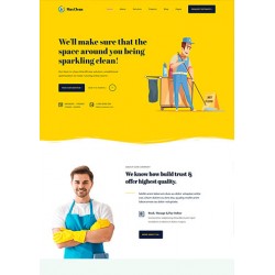 黄色保洁家政公司静态html网站模板